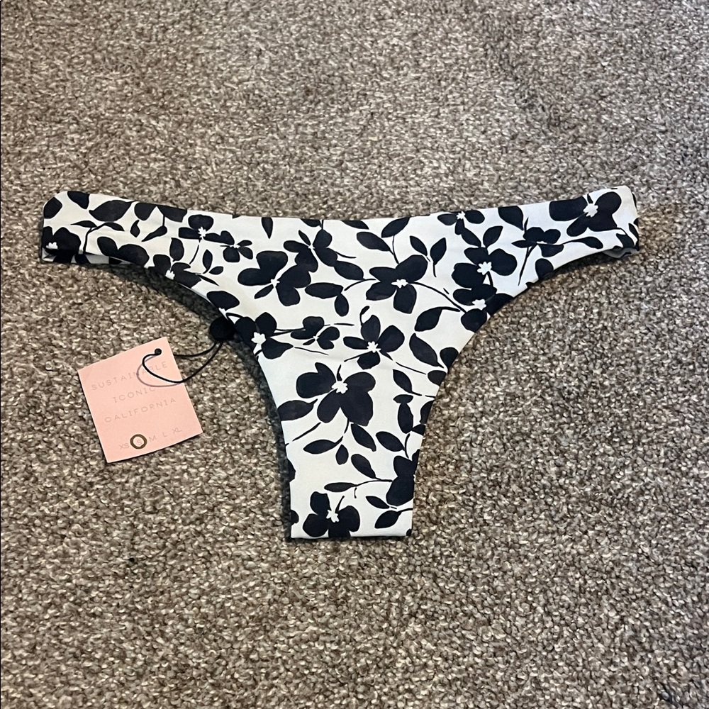 Skatie Black and White Bikini Bottoms